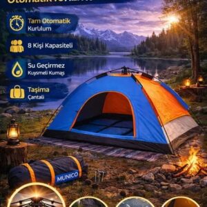 8 Kişilik Otomatik Kurulum Kamp Çadırı